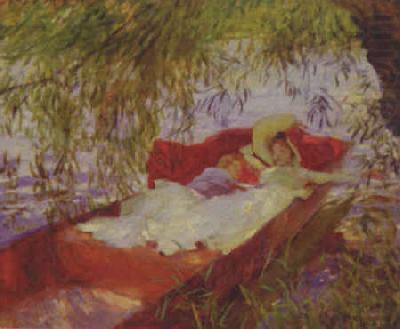 John Singer Sargent Two Women Asleep in a Punt under the Willows china oil painting image